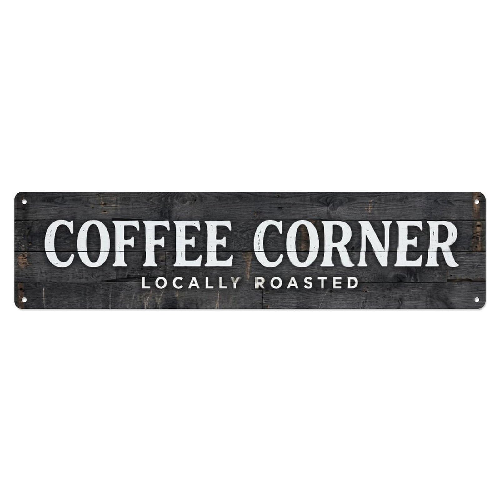 Coffee Corner Farmhouse Bistro Metal Tin Skinny Sign Plaque Wall Decor for Cafe, Club Bar, Office, Home Garden Metal Poster 4x16Inch