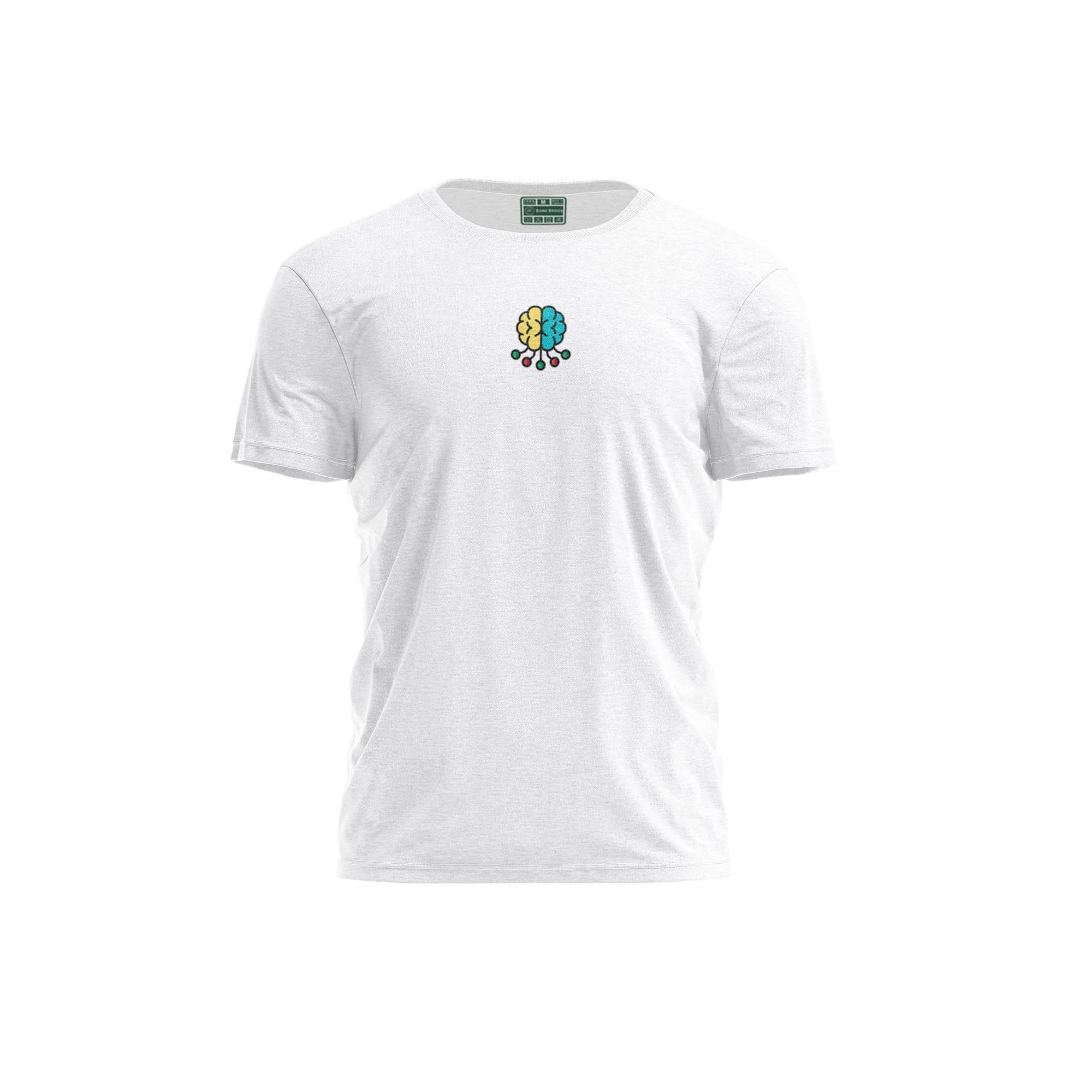 Bona Basics, Digitally Printed, Men's Basic T-Shirt,%100 Cotton, White, Casual, Men's Tops, Size: S