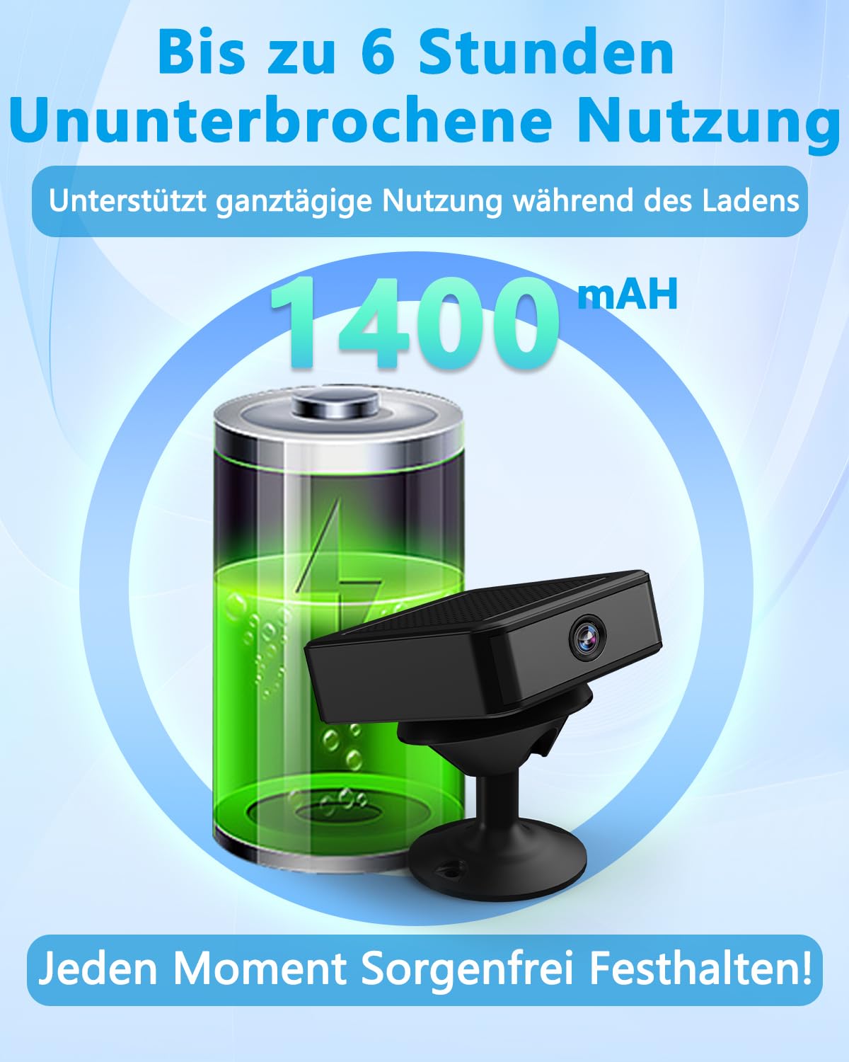 Mini Kamera Überwachungskamera Innen Ohne WLAN, Flexible Offline oder WLAN | Nachtsicht, Bewegungserkennung, Magnet Halterung, 4K Mini Überwachungskamera Akku für Innen/Außenbereich