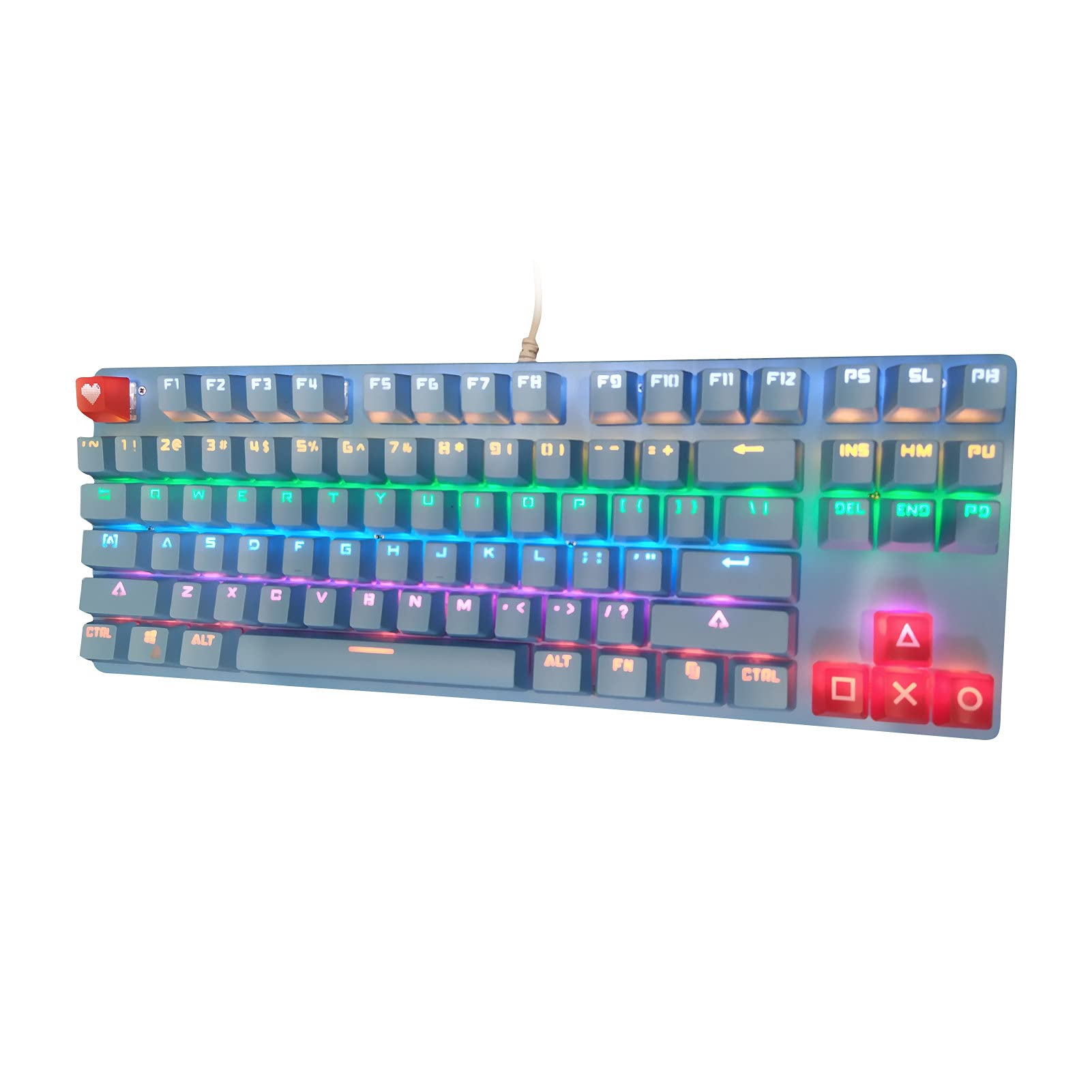 ADITAM Keyboard 87 Keys UniversalBacklight Mechanical USB Wired Gaming Keyboard for Desktop Mechanical Keyboard for Desktop Computer Peripherals Double the comfort