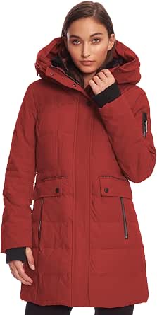 Kootney Women's Vegan Down Mid-Length Parka – Insulated, Water-Repellent Winter Coat with Hood