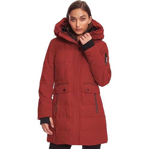 ALPINE NORTH Kootney Women’s Vegan Down Mid-Length Parka – Insulated, Water-Repellent Winter Coat with Hood