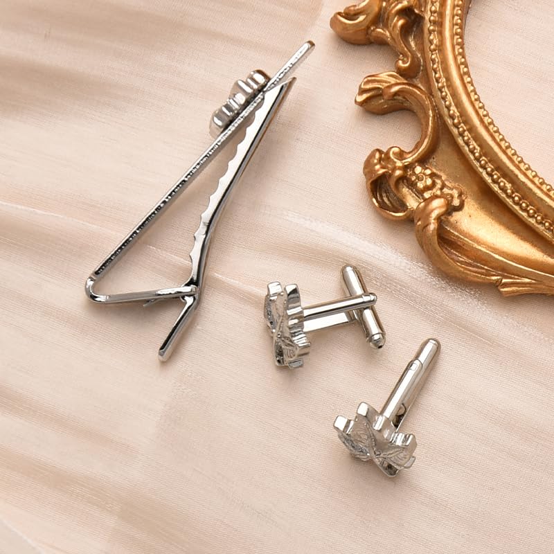 Set de Mancuernillas y Sujetacorbatín con Hoja de Arce para Hombre miniatura 4