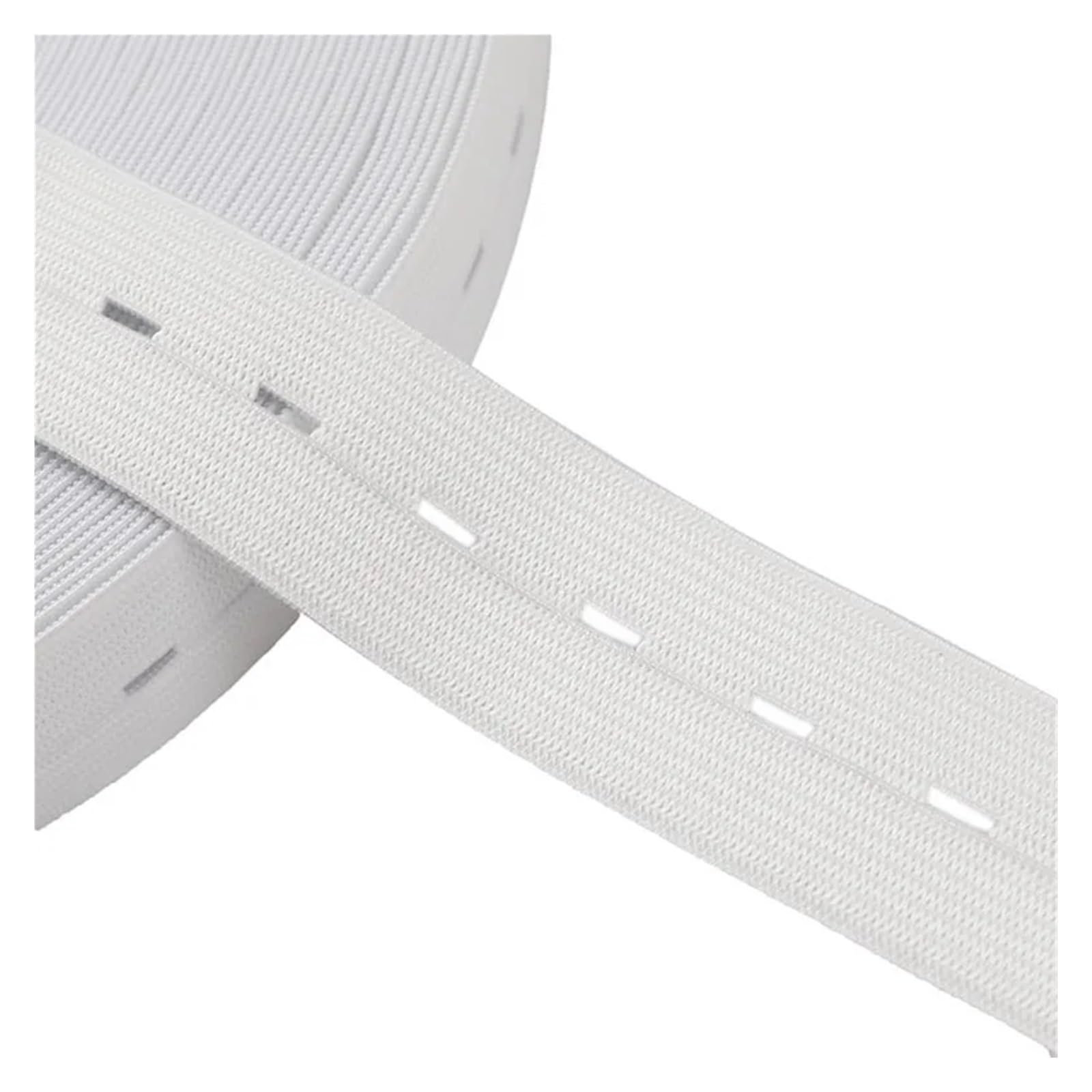 Elastyczny sznurek z dziurkami, Gumki do szycia dziurek na guziki Czarne Białe 15-30 mm 2-10 metrów(Black,10 Meters)