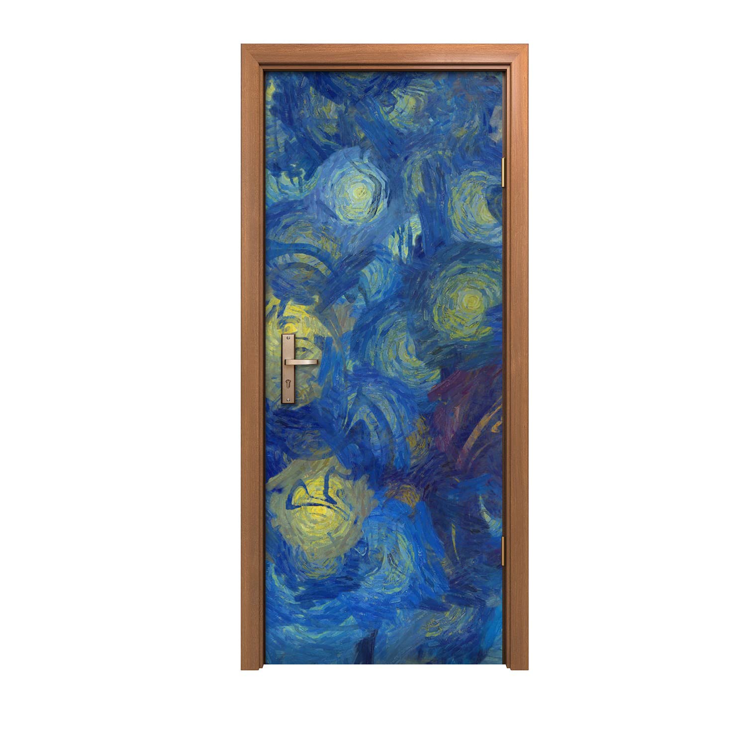 Autocollant de porte 80x200cm lavable et durable motif cercles peints Coloray