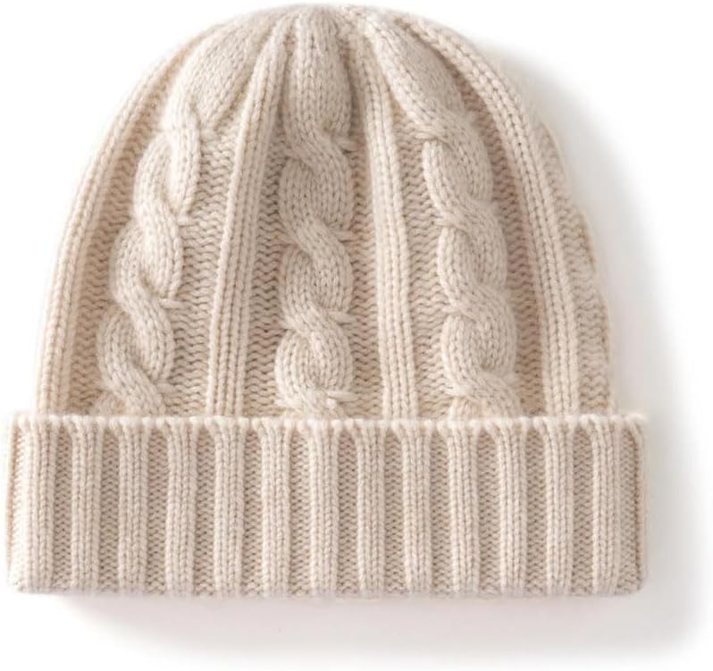 Cashmere Hat for Women Men Thickened Solid Twisted Knitted Beanies