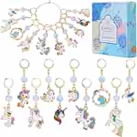 SUNNYCLUE 20Pcs Enamel Rabbit Stitch Markers - Alloy Crochet Markers With Leverback Clasps For Knitting & Jewelry