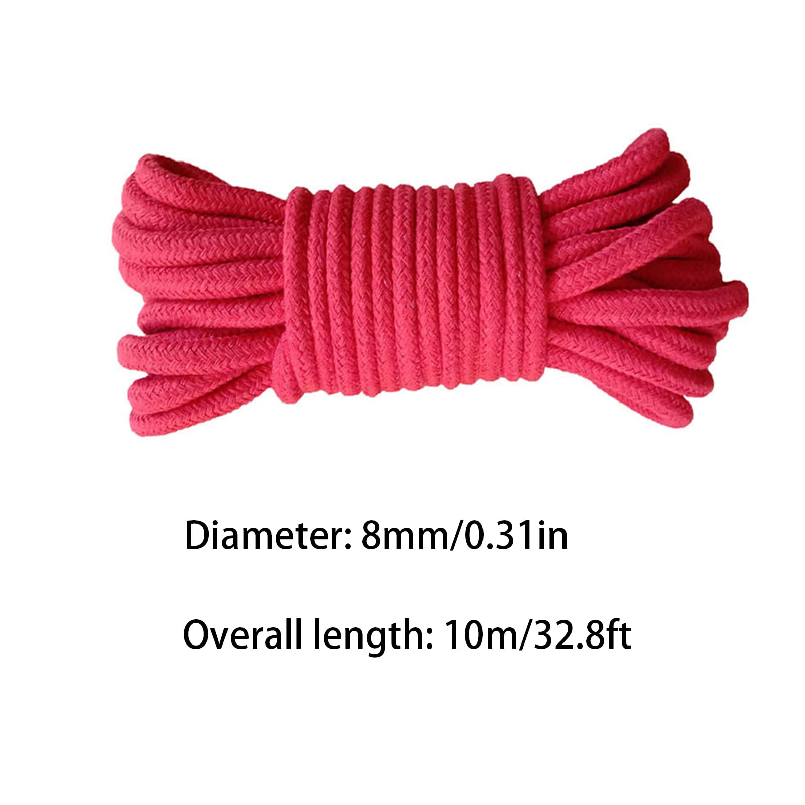 4 Piezas Cordón Retorcido de Algodón Grueso, 10 Metros de Largo, 8 mm de Espesor, Cuerda Trenzada para Tender Ropa, para Acampar, Jardinería, Canotaje, Tirar de la Cuerda, Mascota, Escalada (Rojo)