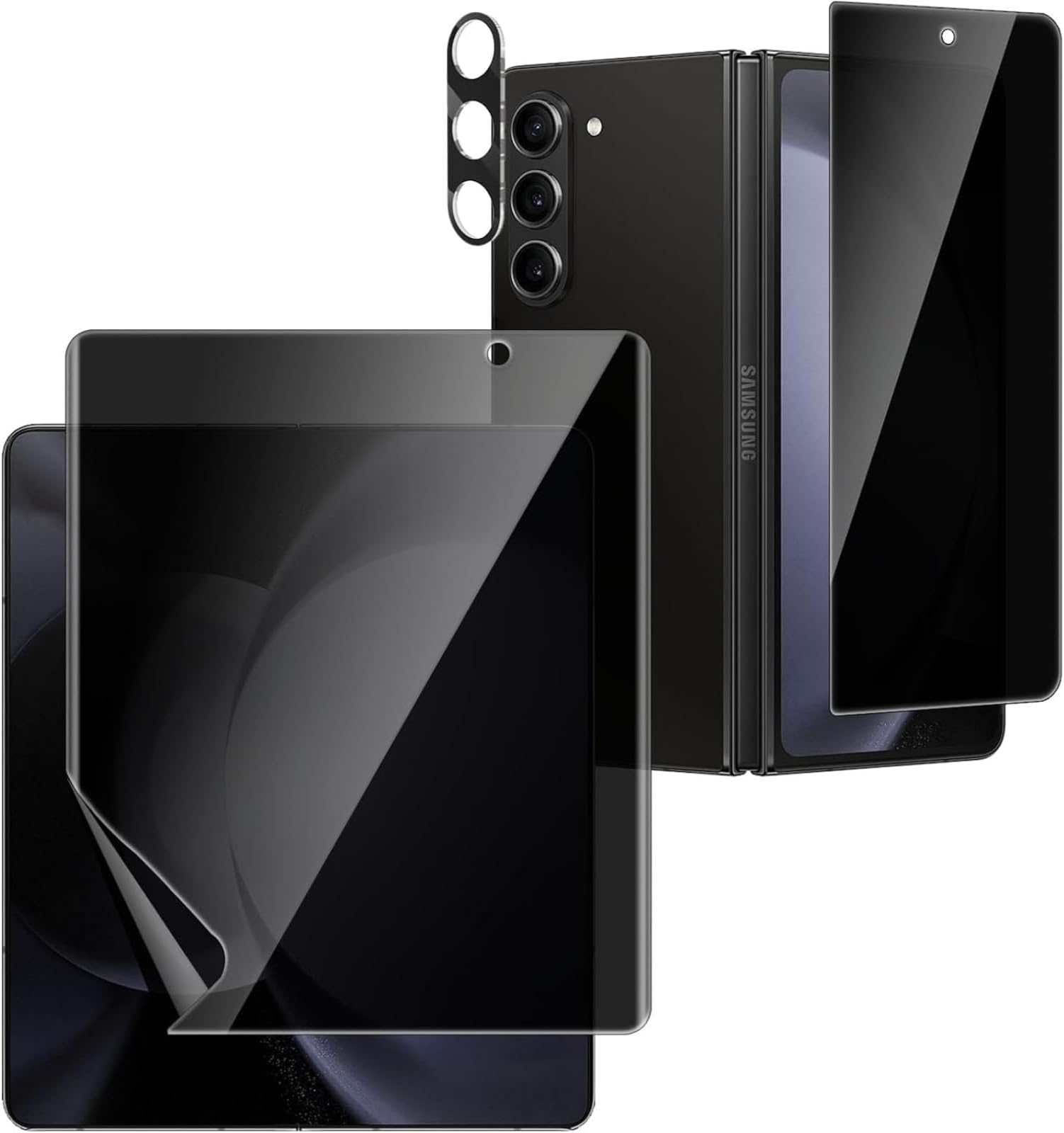 Vurtboly Screen Protector for Galaxy Z Fold 6 Privacy Screen Protector, Inside TPU Film + Front 9H Tempered Glass + Camera Lens Protector, True 28°Anti Spy, Anti-Scratch, for Samsung Galaxy Z Fold6