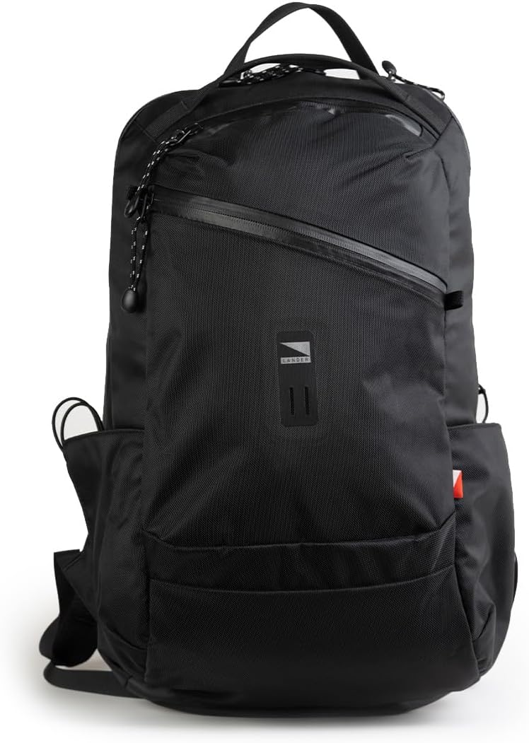 Lander Commuter Backpack, Outdoor 17 Inch Computer Bag, Crash pad computer protection, Airline Approved, Heavy Duty Water Resistant, 25 Liter Capacity - Black