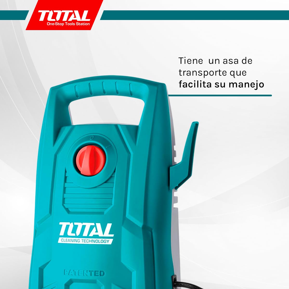 Total - Hidrolimpiadora de Agua a Presión - Potencia de 1400 W - Motor de Escobillas de Carbón - con Manguera de 5 m y Cable - Presión Máxima de 130 Bar