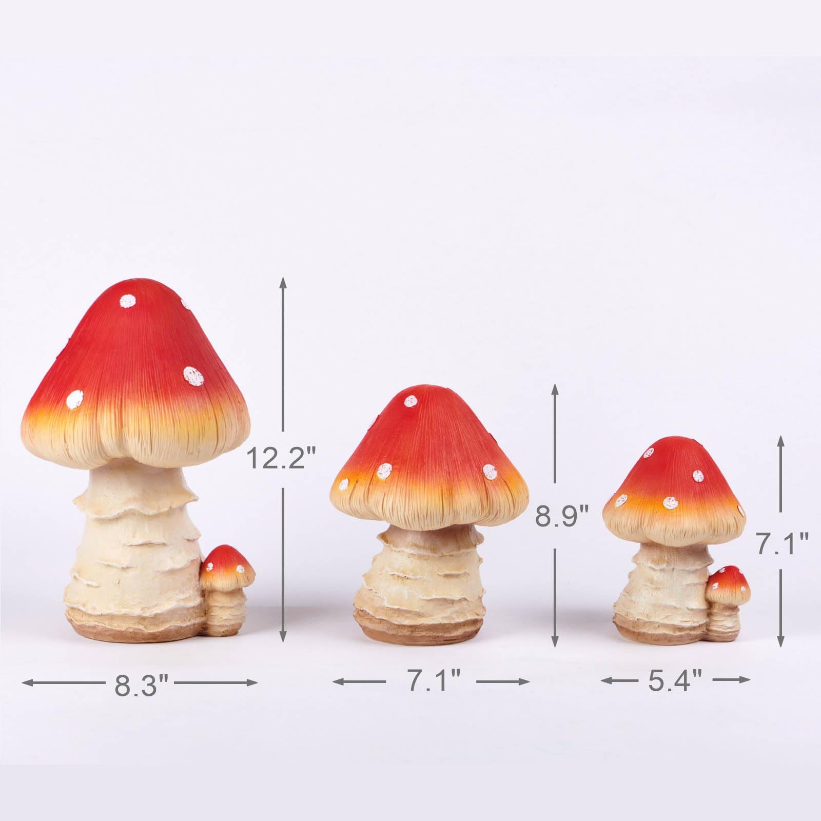 ORIGARDEN Accesorios De Jardín De Hadas Para Decoración De Hongos, Decoración De Jardín Al Aire Libre, 3 Piezas De Adorno De Hongos Para Decoración De Jardín, Estatuas De Hongos Favoritas De Gnomos