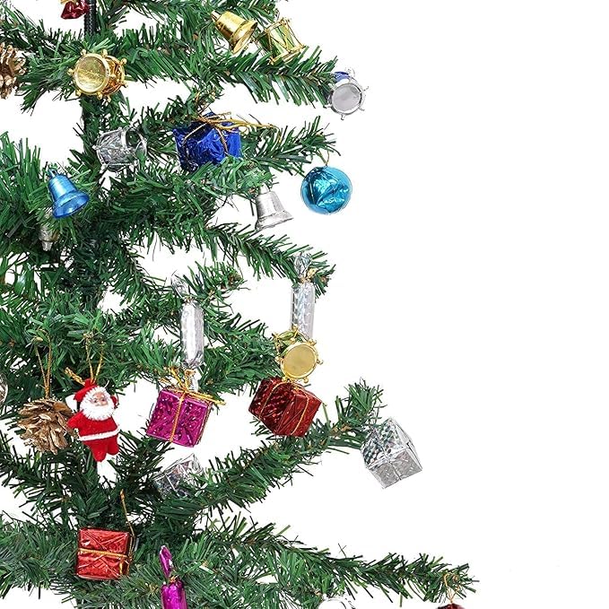 Sapins de Noël en plastique multicolores avec 76 accessoires assortis - 3