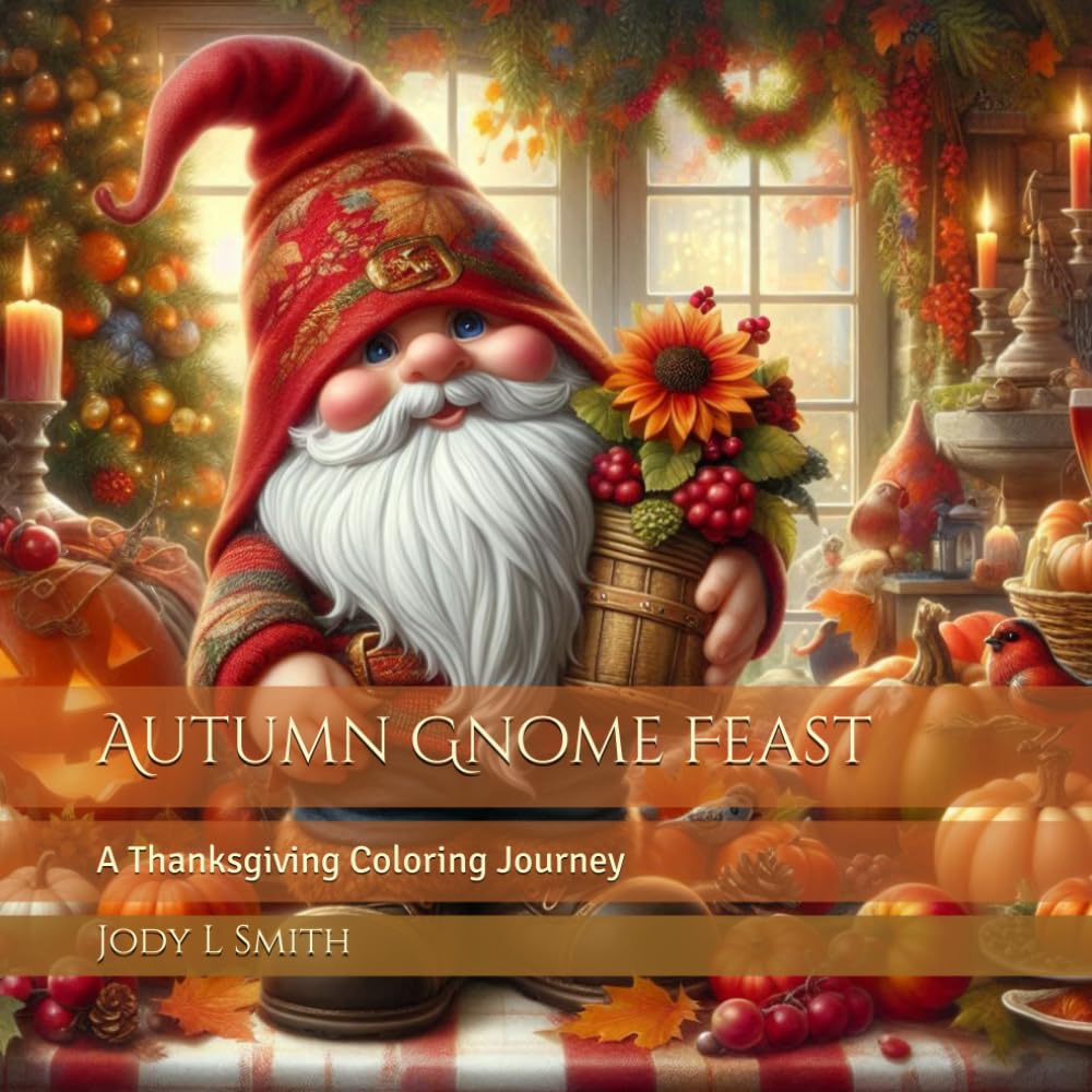 Autumn Gnome Feast: A Thanksgiving Coloring Journey