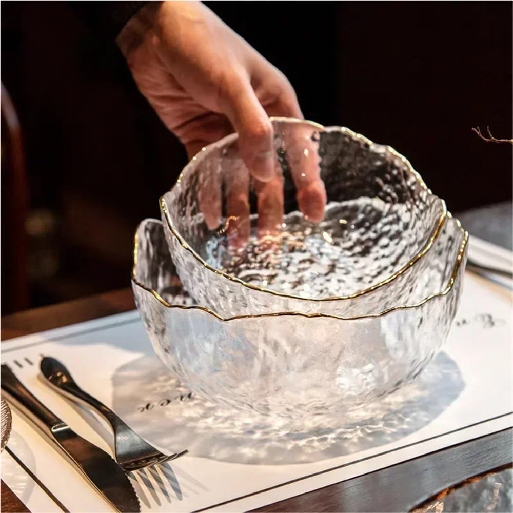 Tazón grande de vidrio multifuncional Tazón de vidrio for mezclar Tazón de almacenamiento de vidrio Fácil de limpiar Durable y adecuado for preparar ingredientes Sostener frutas y mezclar ensaladas Ma