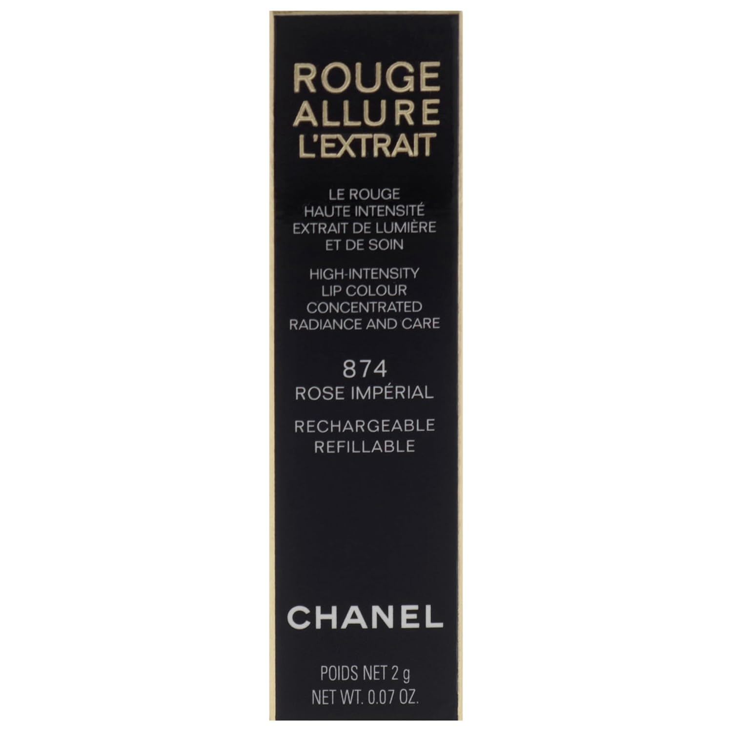 Rouge Allure Lextrait Lipstick - 874 Rose Imperial by Chanel for Women - 0.07 oz Lipstick (Refillable)