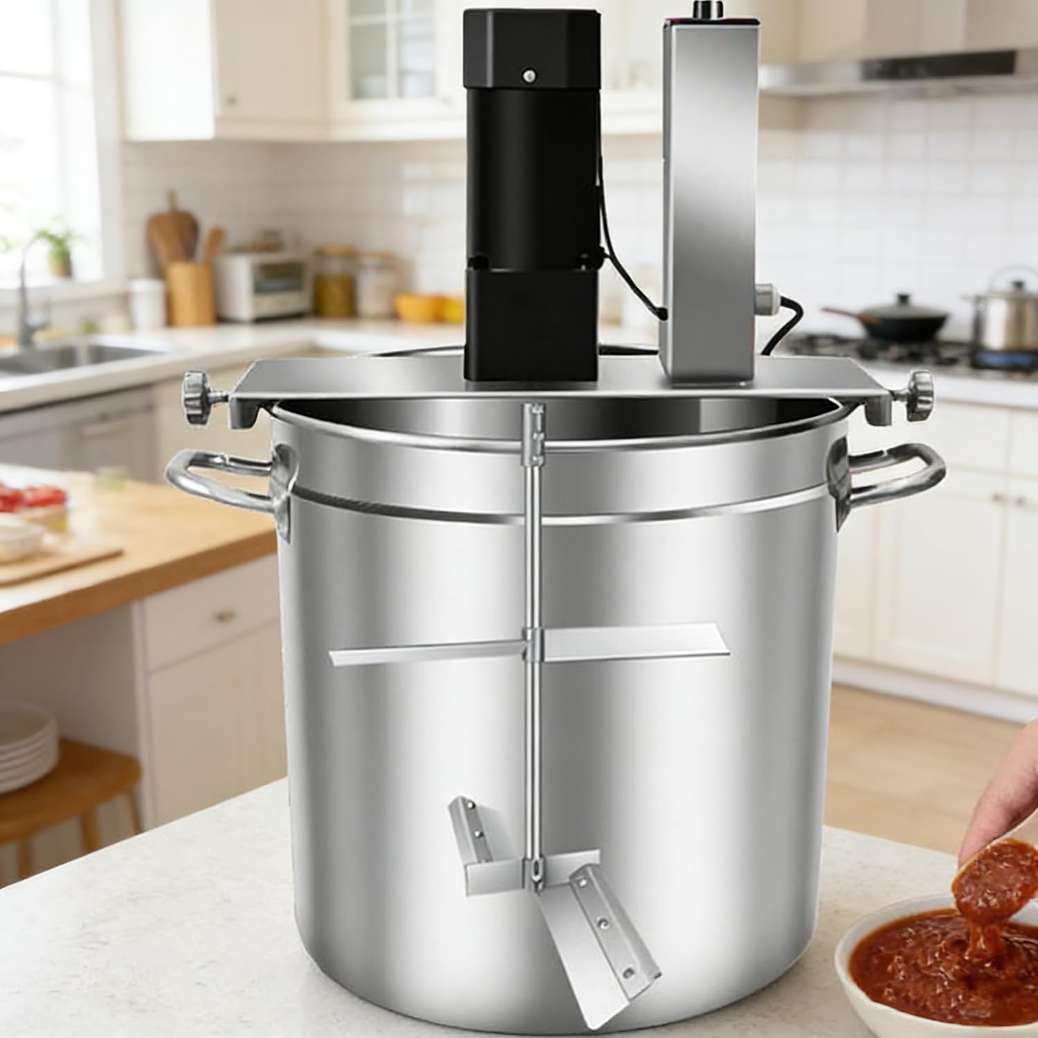 Automatischer Kochmixer, kommerzieller Lebensmittelrührer, elektrischer Mixer für Öl, Marmelade, Chilisauce & Küchenmischung