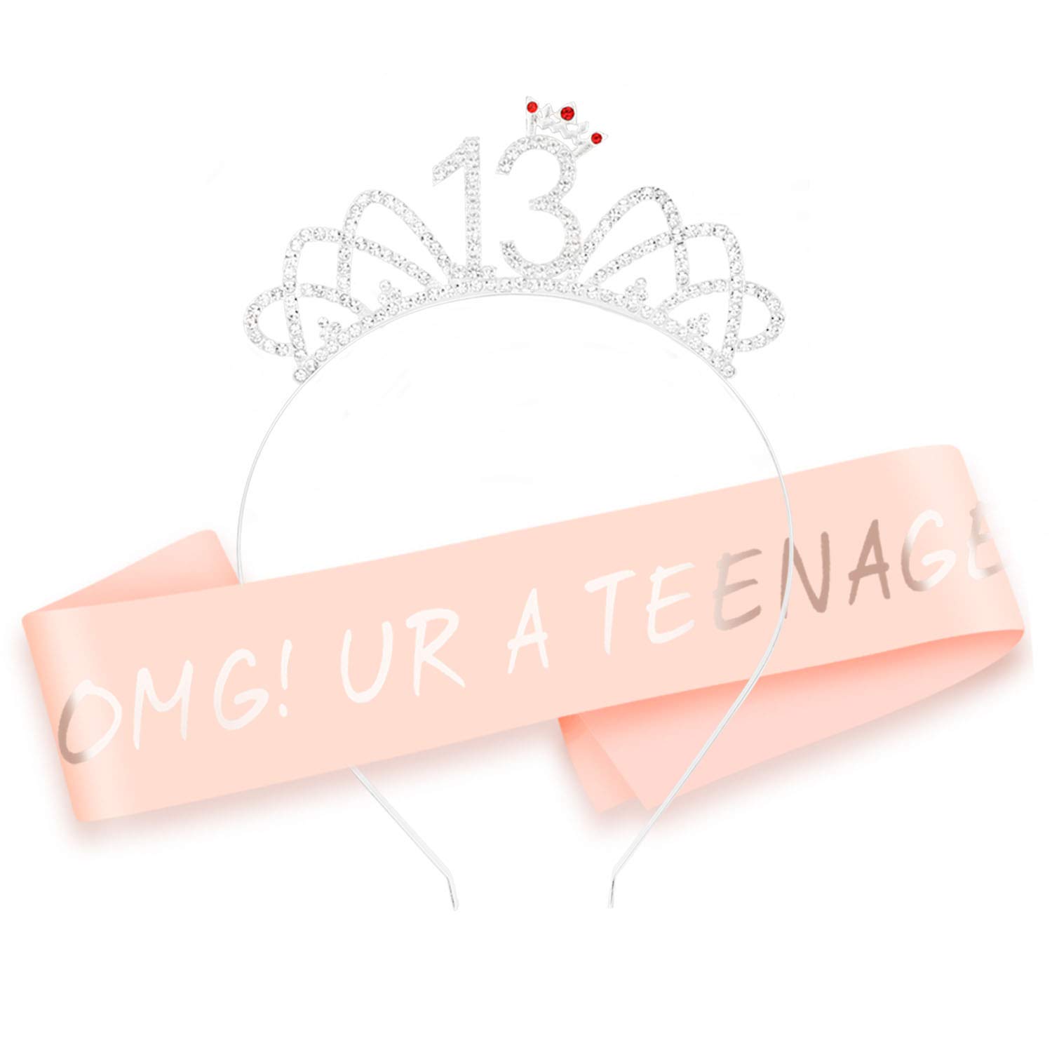 Écharpe Et Diadème Pour 13e Anniversaire, Couronne En Strass, Cadeau D'anniversaire Pour 13e Anniversaire (doré