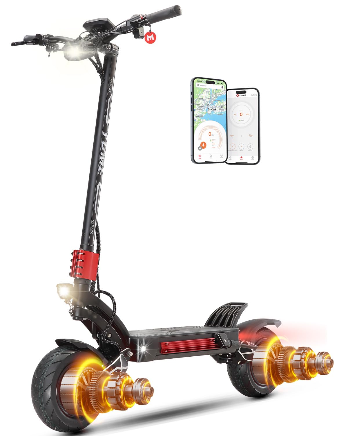 Raptor 6000W Motor Scooter, 50MPH 56/60 Miles 60V 27/30AH Electric Scooter for Adults, 11" Long Range Scooter Fast Escooter for Commuting & Adventure
