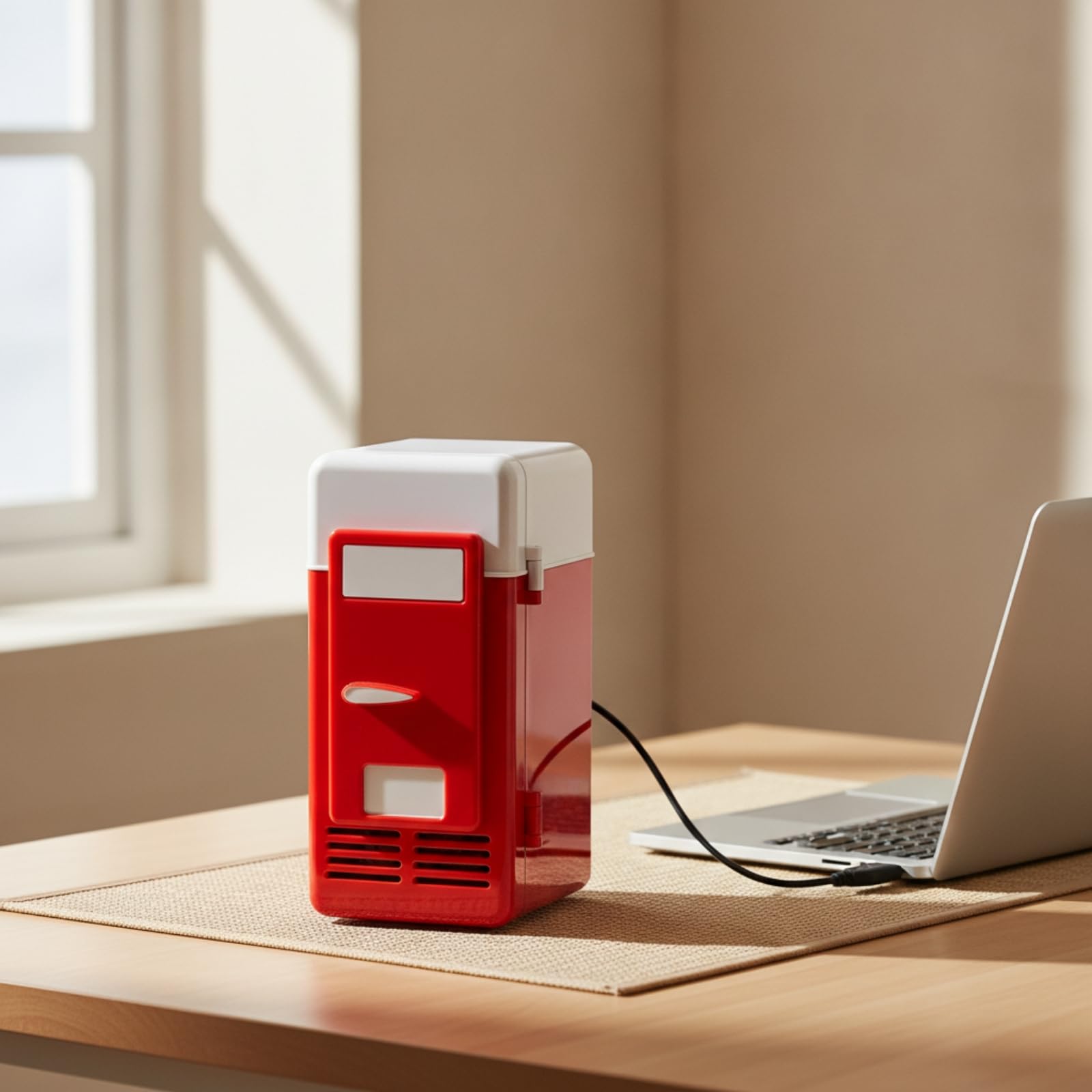 Mini Frigorifero USB Portatile da Scrivania con Raffreddamento E Riscaldamento per Lattine in per Ufficio E Camera da Letto Adatto per Uso Personale E Regalo