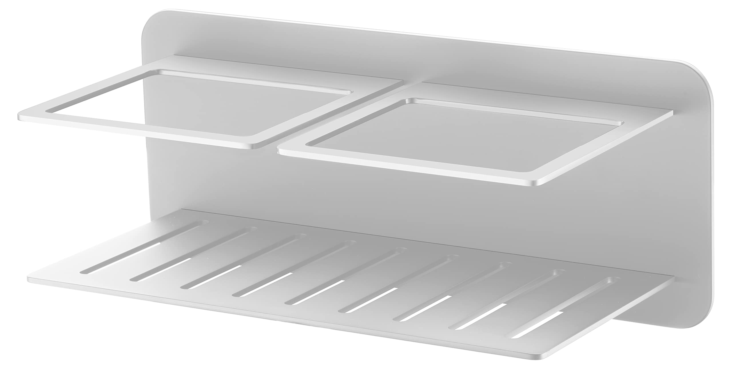 IMEX - Jabonera Frontal de Acero Inoxidable anticorrosión para baño y Cocina - Colocación de Pared con Tornillos - Serie IMAN Blanco Mate - ADI011/BL