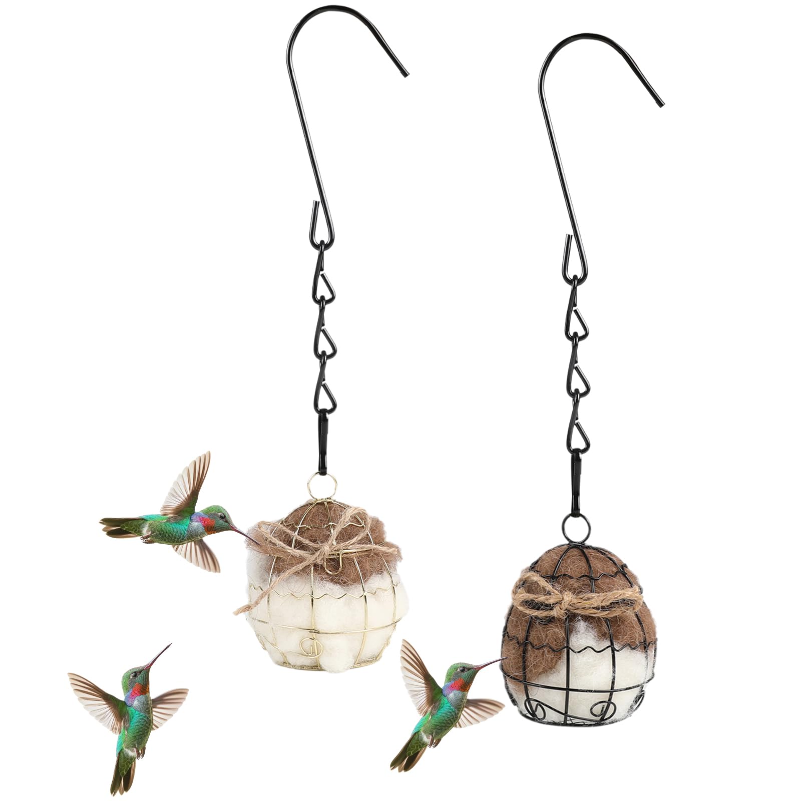 Nesting Ball Natural Alpaca Wool Material for Wild Birds Cozy Refillable Outdoor Nesting Station Design for Bird Lover Gifts