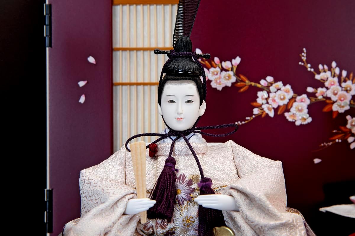 雛人形 横山薫作 衣裳着 収納親王飾り 正絹 黄櫨染 小三五親王 木胴木