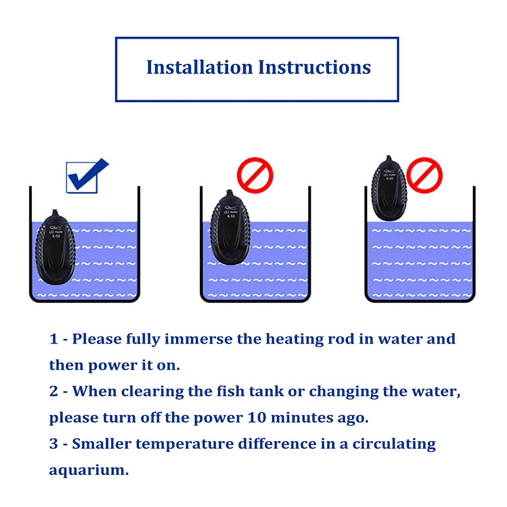 25W 50W 100W 300W, Petit réchauffeur d'aquarium Submersible, réchauffeur de Mini Aquarium avec Bandes de température, écran à LED Visible et contrôleur Externe
