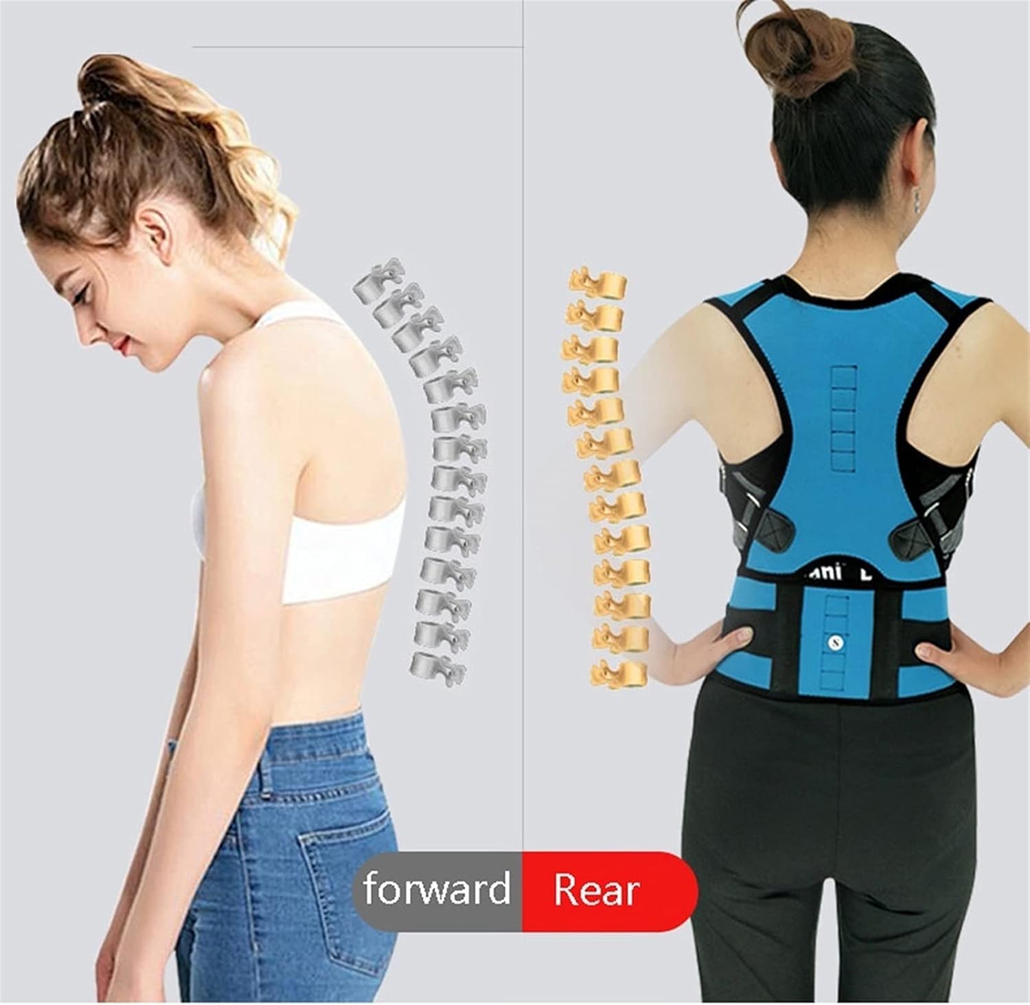 Magnetic Therapy Back Brace Posture Corrector Corset Waist Trainer Vest Body Shaper for Men Women Spinal Neck Shoulder Full Back Support Belt (Color : Black, Size : L/Large)