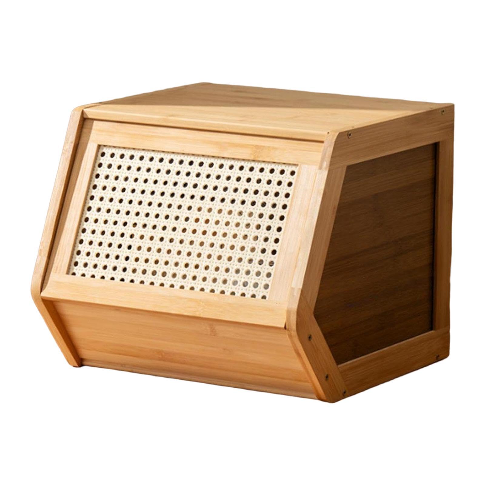 predolo Armoire de Rangement En Bambou, Pratique, élégante et Tendance, avec Porte, Organiseur de Collations pour Livres, Salon, Jouets, Placard, Bureau, Bois 35cmx30cmx31cm