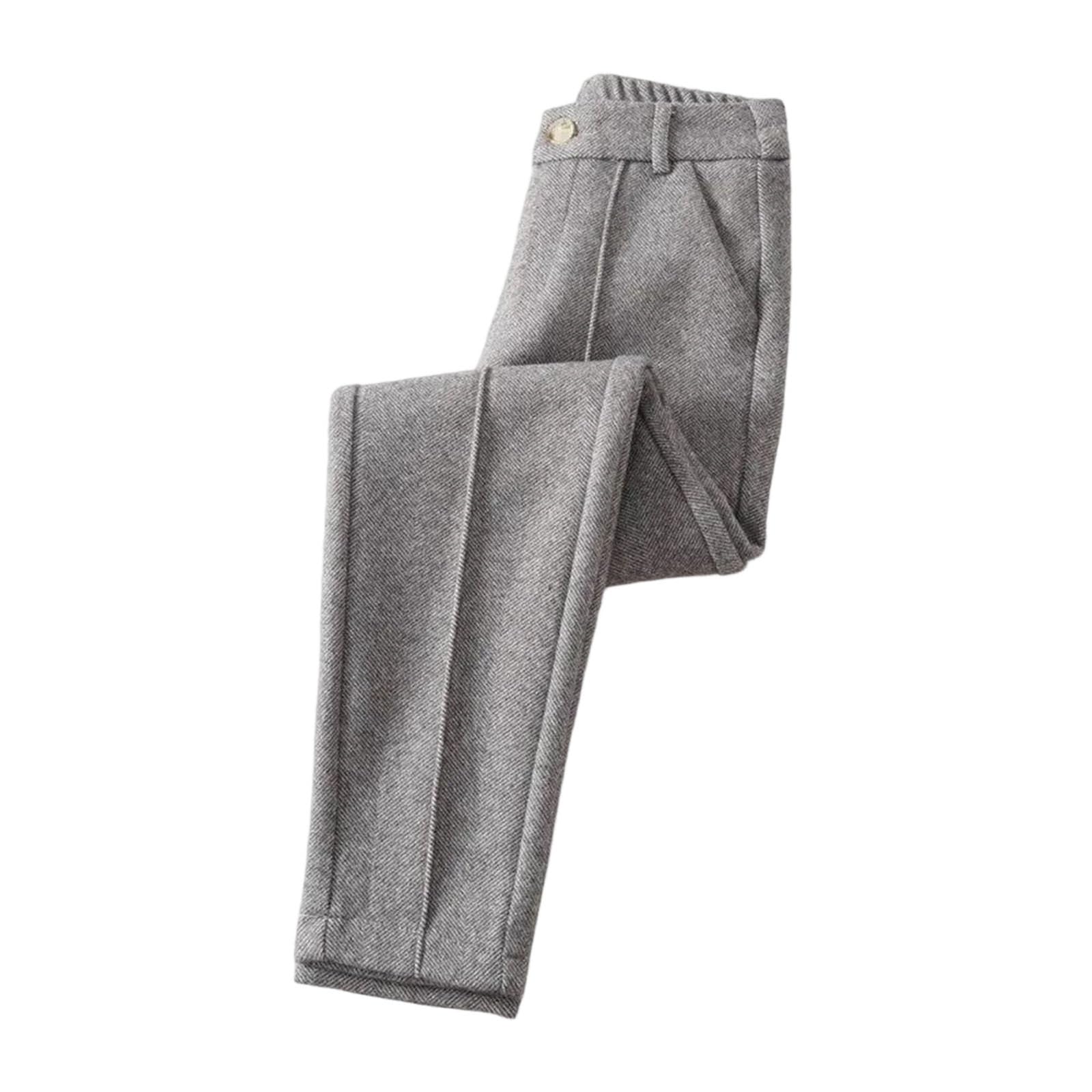 Womens Wool Blend Dress Pants Wide Leg Trousers Casual Jogger Style Cropped Knit Office Work Bottoms