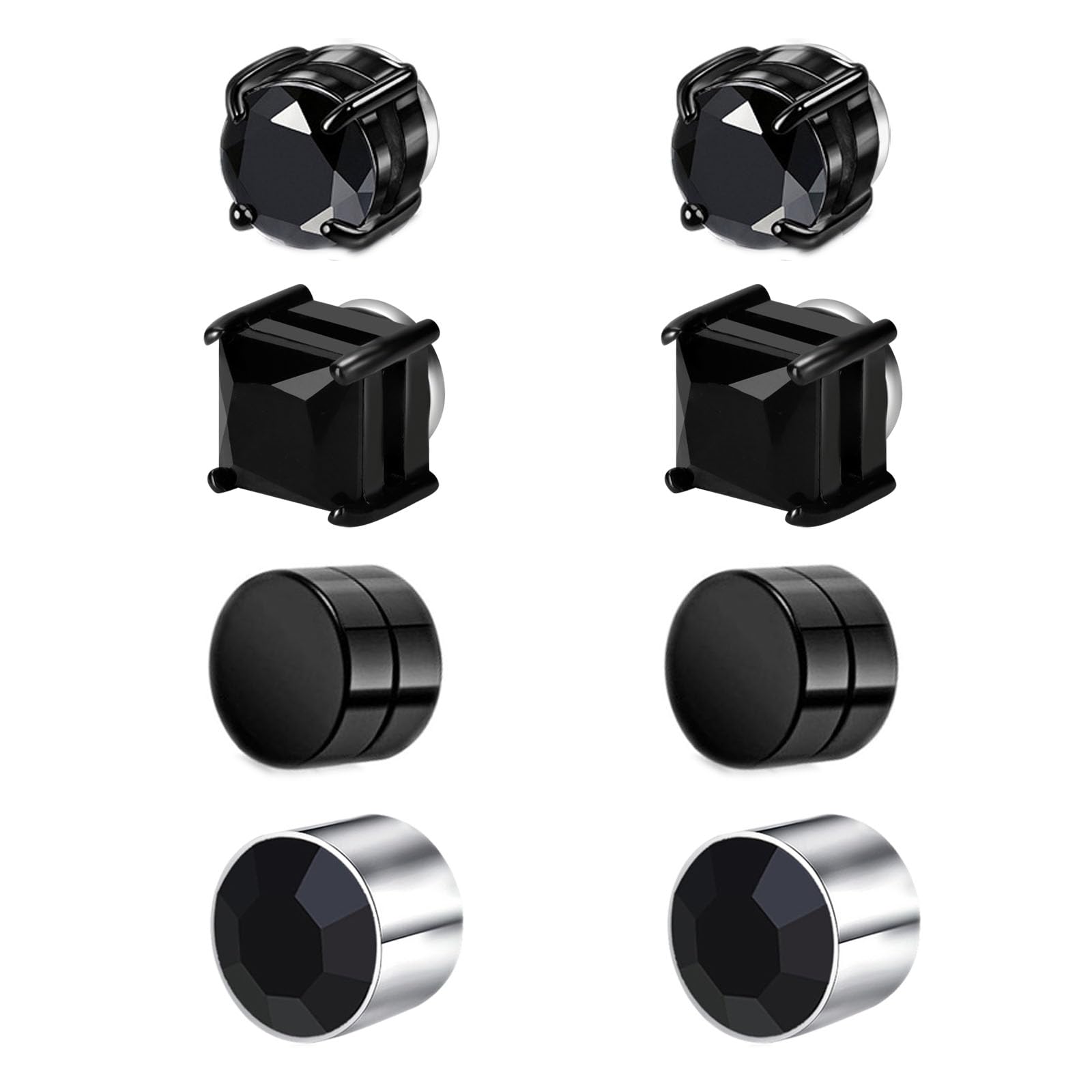Pendientes magnéticos Acero inoxidable Pendientes sin perforar Pendientes punk CZ