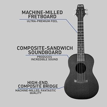 KLOS Full Carbon Concert Ukulele (Acoustic-Electric)