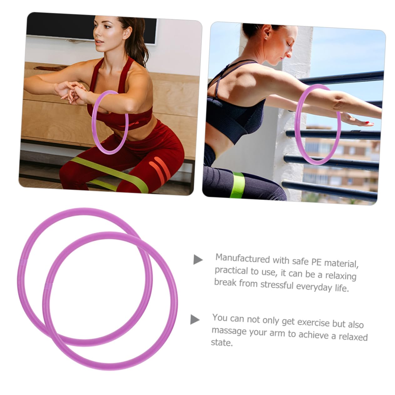 BRIGHTFUFU Indoor Exercise Arm Hoops 2pcs Household Arm Hoops for Women Gym Equipment for Home