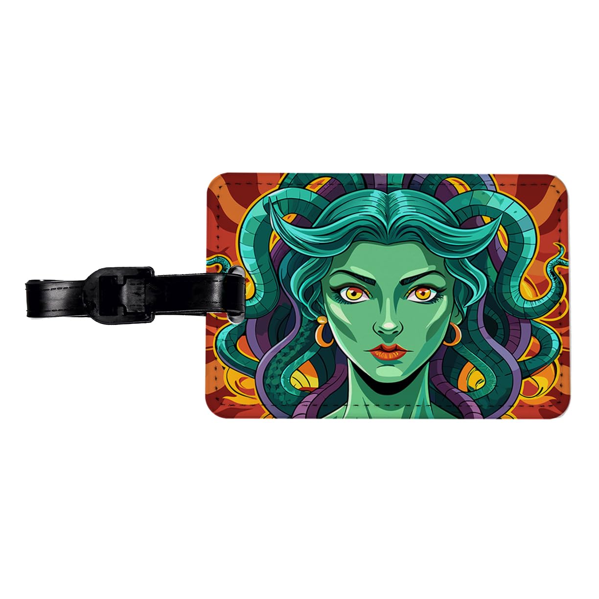 Medusa Gorgon Snake Hair Greek Mythology Travel Faux Leather Luggage Tag