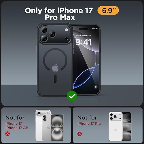 Miniatura 259 de Miracase - Funda magnética para iPhone 13 de 6.1 pulgadas (compatible con MagSafe) (con 2 protectores de pantalla), protección de grado militar