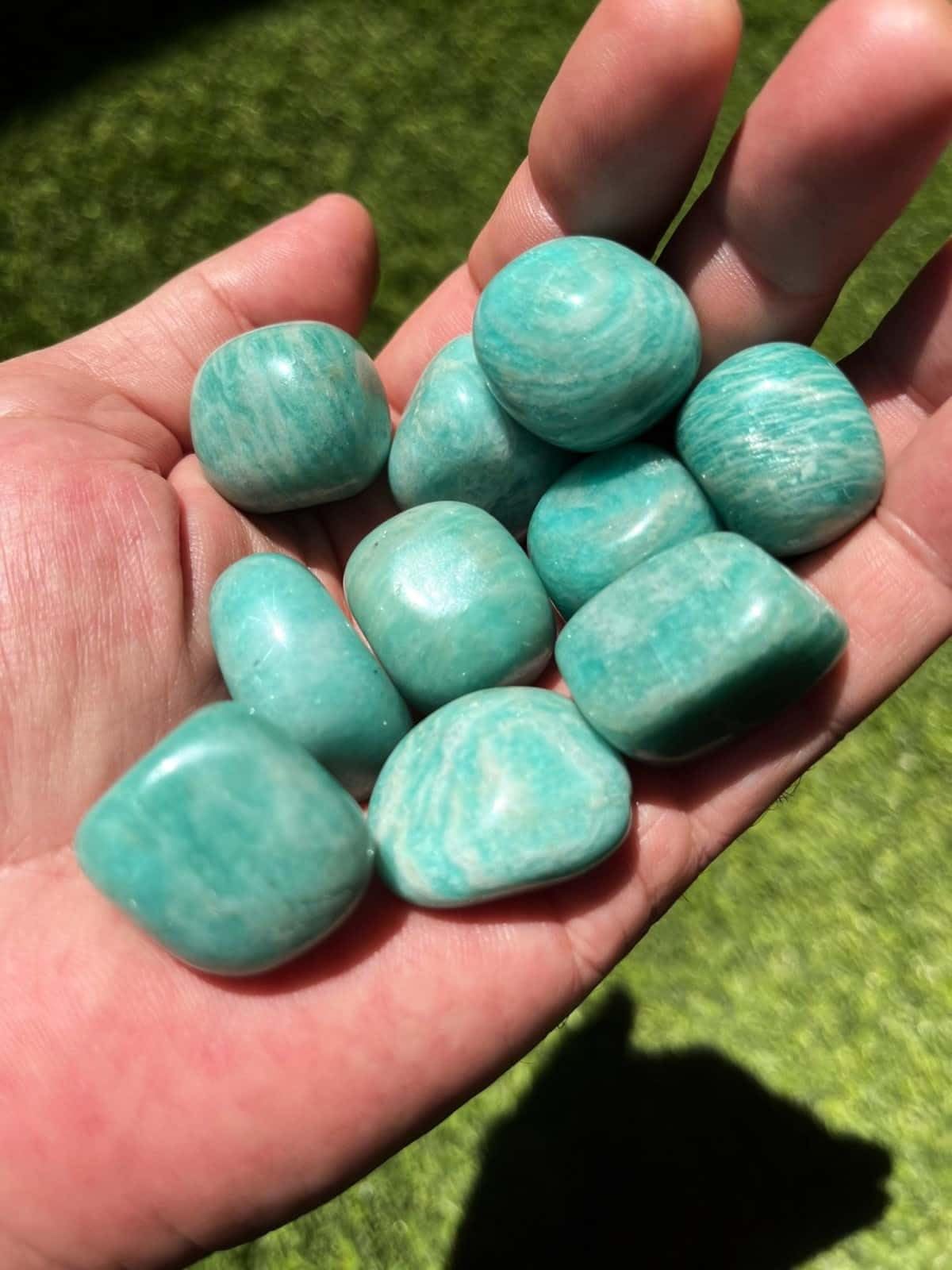 arana's - Amazonita piedra natural calidad AAA - Cristales naturales y piedras preciosas - Reiki curacion de chakras equilibrio metafisico - Piedras curativas pulidas sanacion (1, Amazonita) - 5