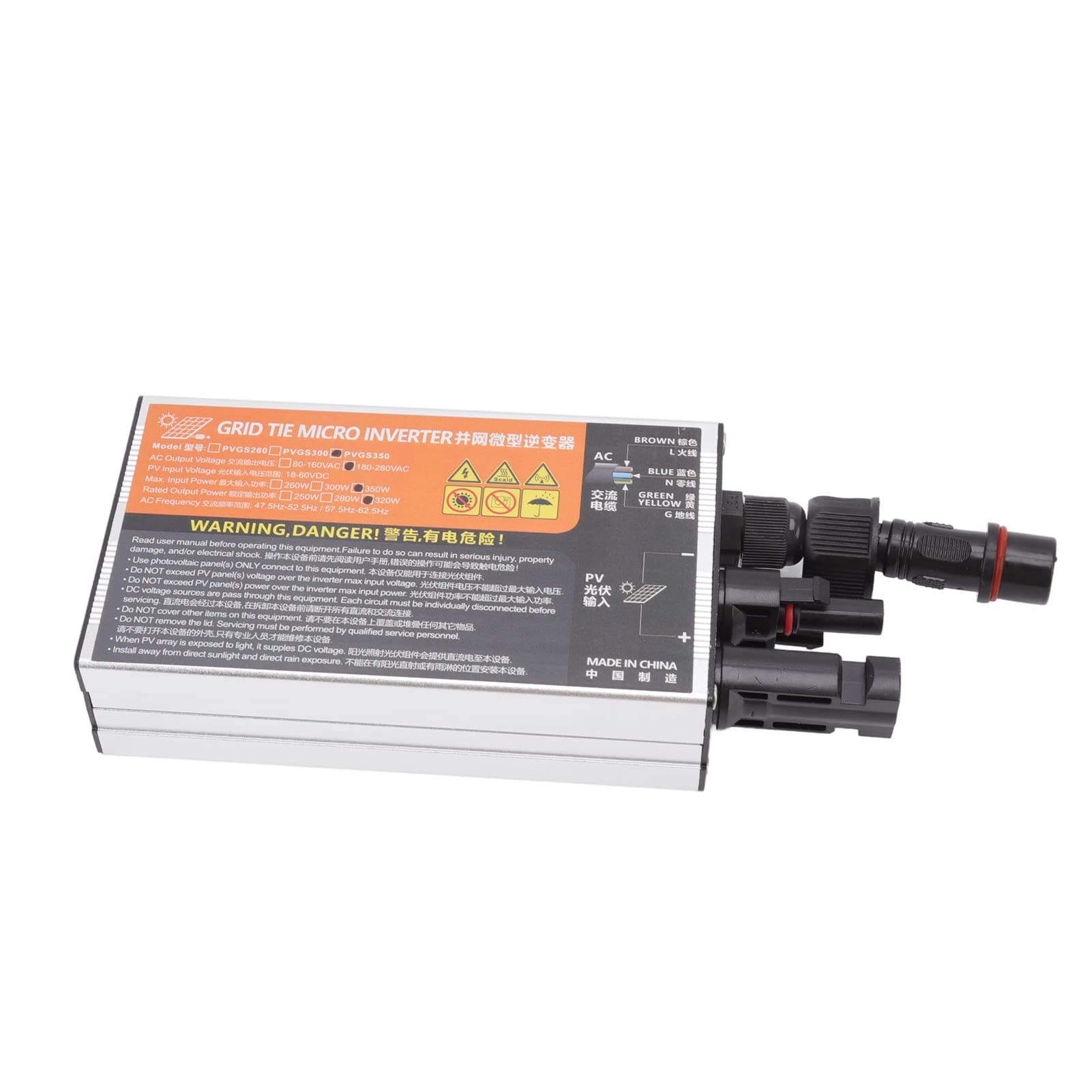 Cocoarm Mikroinwerter Solarny Kratka Sieciowa Mikroinwerter Sieciowy ze Stopu Aluminium 18 V do 60 V Wejście 230 AC Konwersja 92% IP55 dla Systemów Wytwarzania Paneli Słonecznych