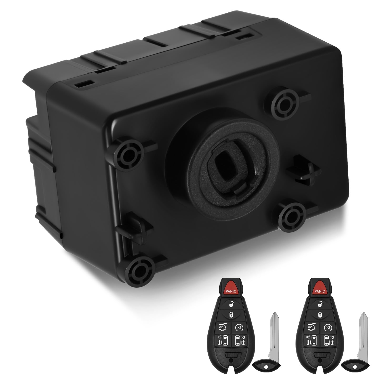 Photo 1 of 601-082 Wireless Ignition Switch Module Kit & 2 Keys Compatible with 2011-2013 Dodge Challenger, Ram 1500 2500 3500 4500 5500, Jeep Grand Cherokee, Replace# 68105739AC 5026533AE (Need Programming)LPNPMFY7897021
