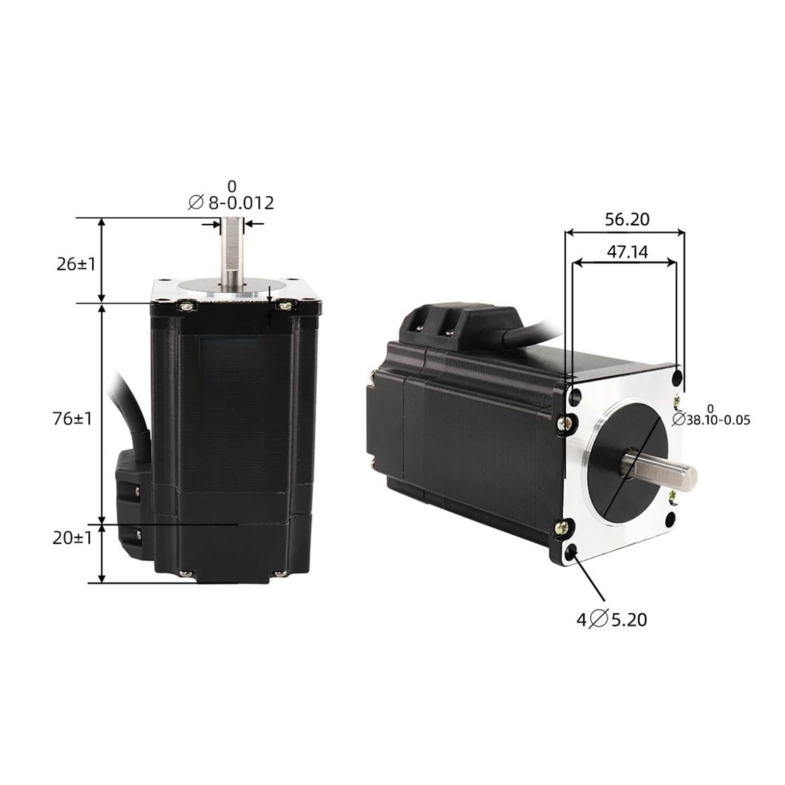 Schritt-Servomotor NEMA 23 4A 2,2 Nm Schrittmotor 57EH76A4001 + CL57 Closed-Loop-Servotreiber CNC-Kit(57EH76-CL57 Sets)