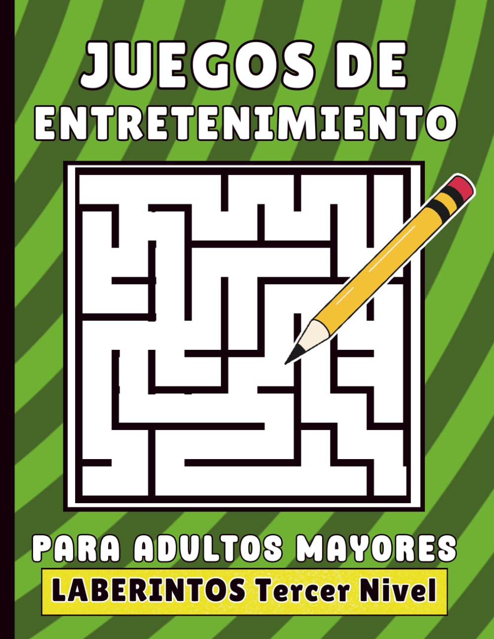 Juegos de Entretenimiento Para Adultos Mayores Laberintos Tercer Nivel: Pasatiempos Para Abuelo o Abuela - Ejercicios de Memoria Para Ancianos - Tamaño Grande