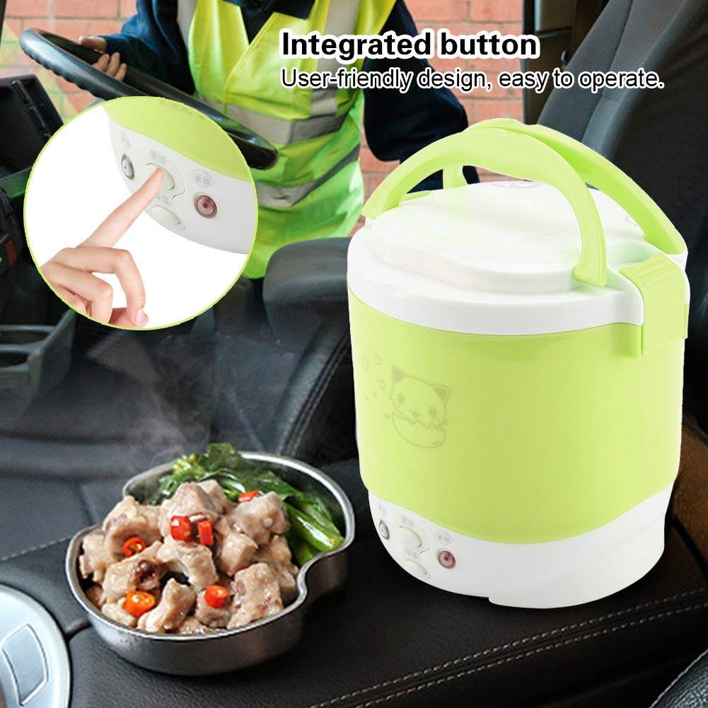 Joyzan Olla Arrocera para Coche, 12V 1 L Portátil Vaporera de Viaje con Función Mantener Caliente y Una Luz Indicadora Revestimiento Antiadherente Cocina Pequeña Oficina Dormitorio Camping Viajes
