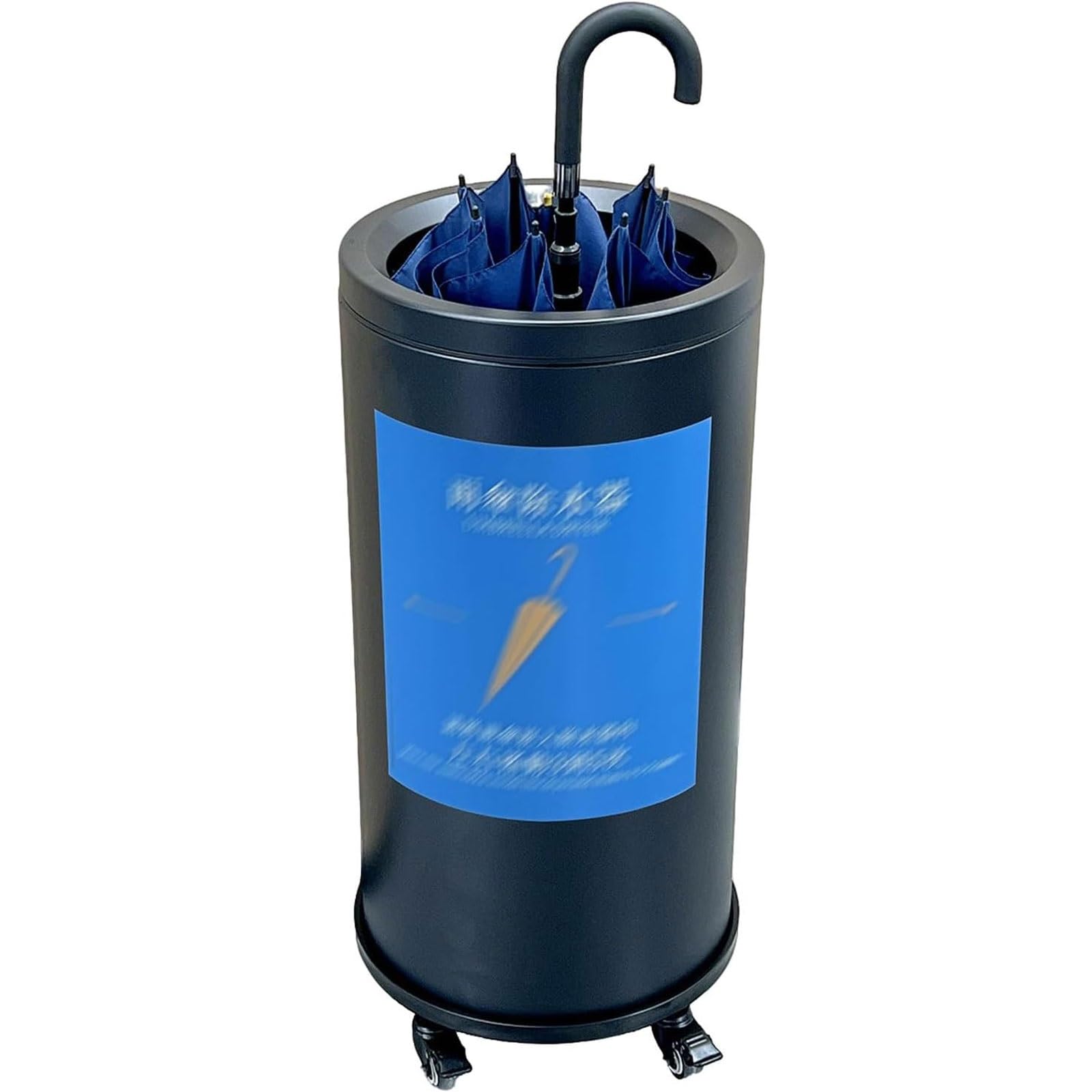 Support de séchage pour parapluie en acier inoxydable avec roulettes verrouillables, bac à eau amovible, séchoir à eau robuste pour la maison et l'extérieur