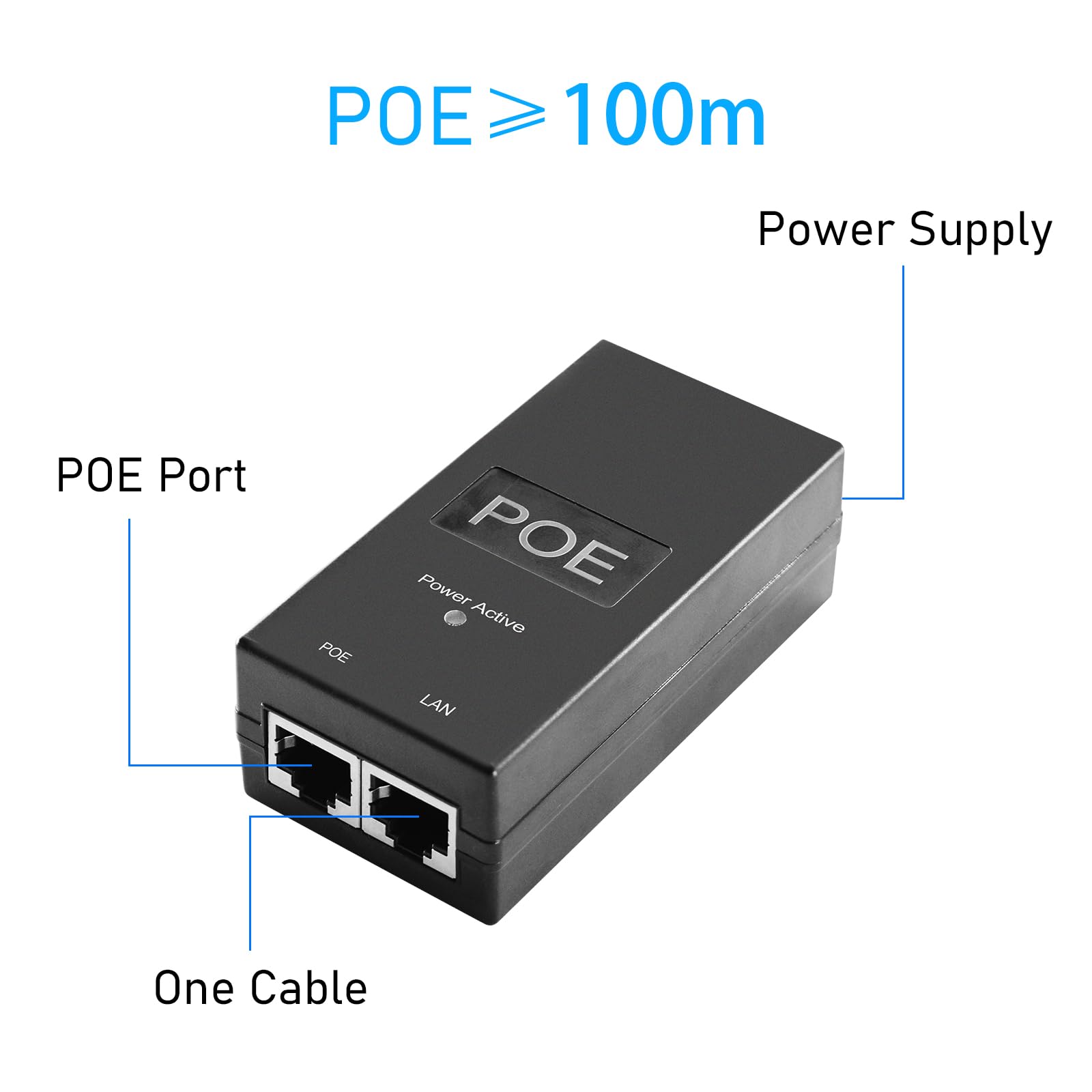 POE Injector -2Port Poe for 48V24W with IEEE802.3i 10 Base-T IEEE802.3i 100 Base-TX IEEE802.3X Flow Control