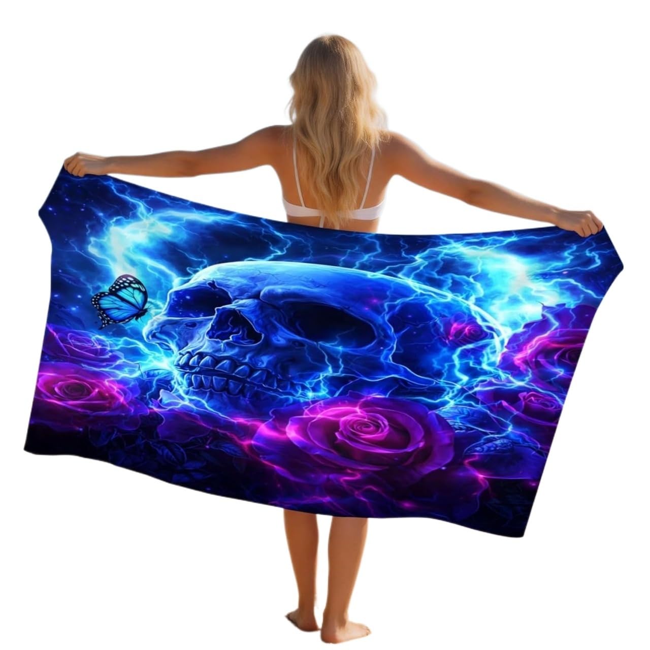 LYVQZPWLR Microfibre Beach Towel， Beach Towel Multiple Sizes Quick Dry Lightweight Sandproof Travel Ultra Absorbent(90x160 cm)
