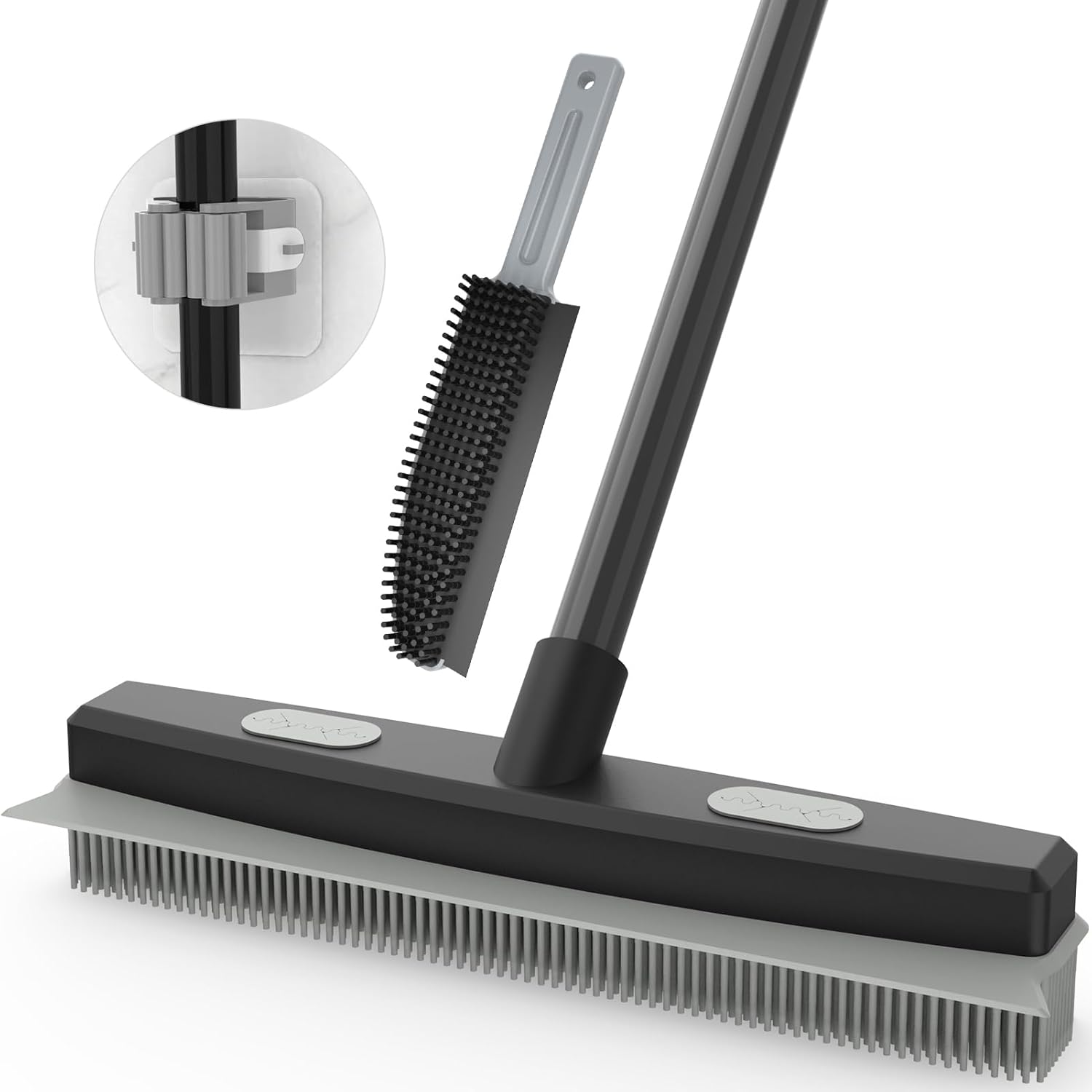 Bonpally Pet Hair Removal Broom Rubber Broom, Carpet Rake