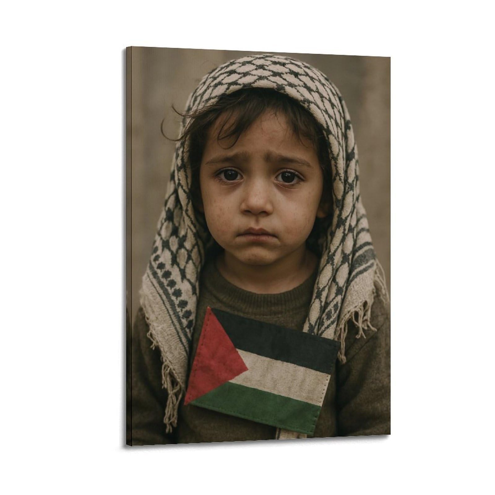 XKUGA Free Palestine War Gaza Ruins Children Anti War Poster Modern Decorative Canvas Prints - Ideal Wall Art for Family, Man Cave, Game Room, Boys & Girls Bedroom 24x36inch(60x90cm)