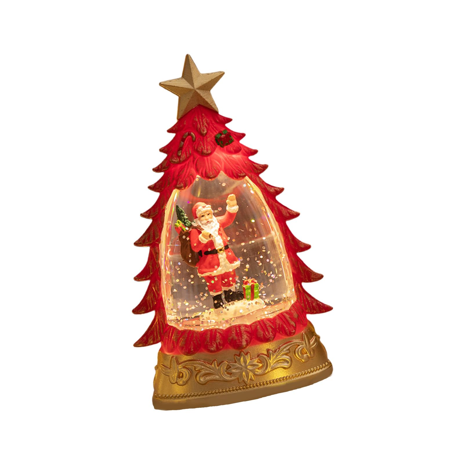 Tsophreniq Sparkling LED Lamp Christmas Decoration with Floating Snowflake Safe for Kids Lamp Decoration