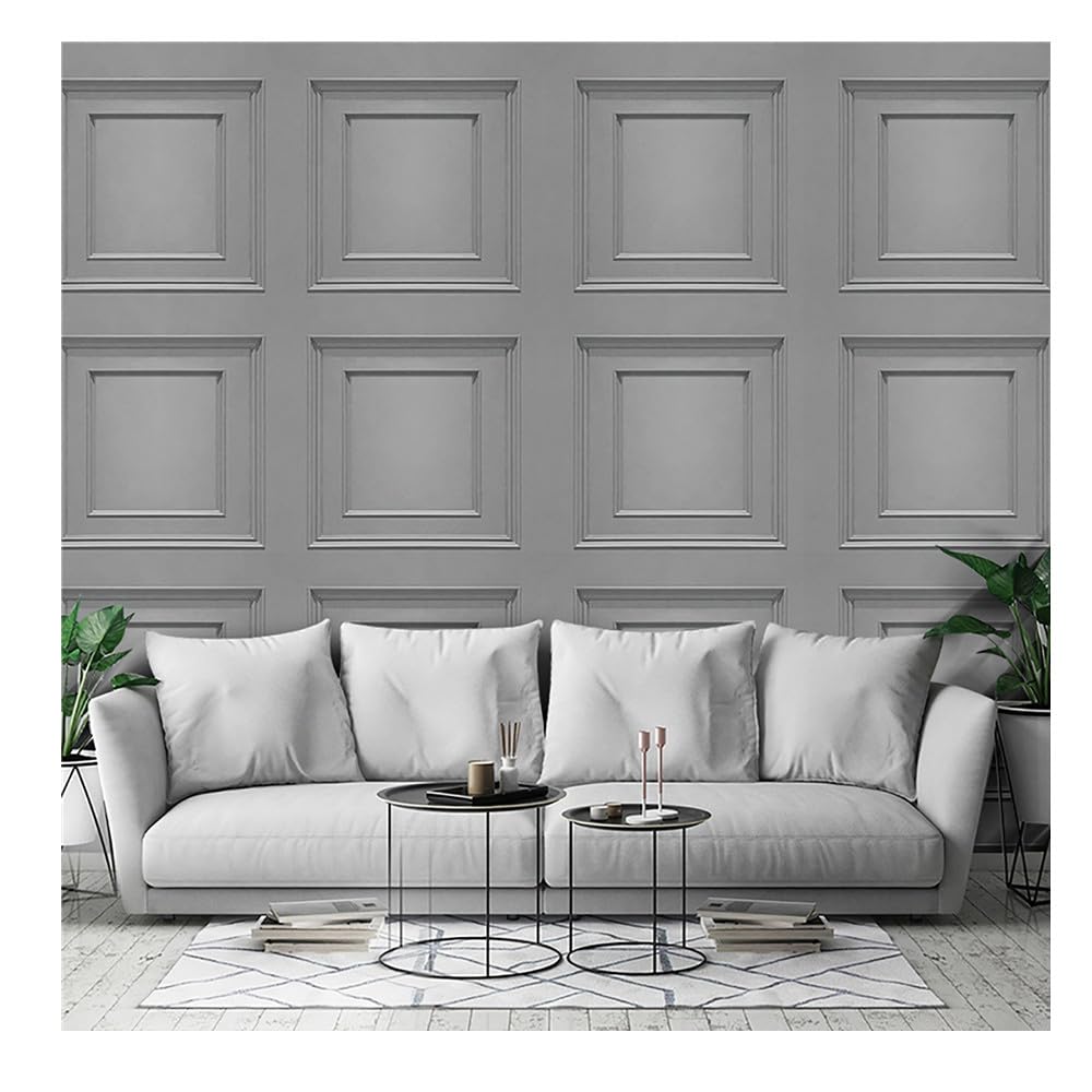 Buy 3D Effect Grey Panel Wallpaper Wood Panelling Wallpaper Wall