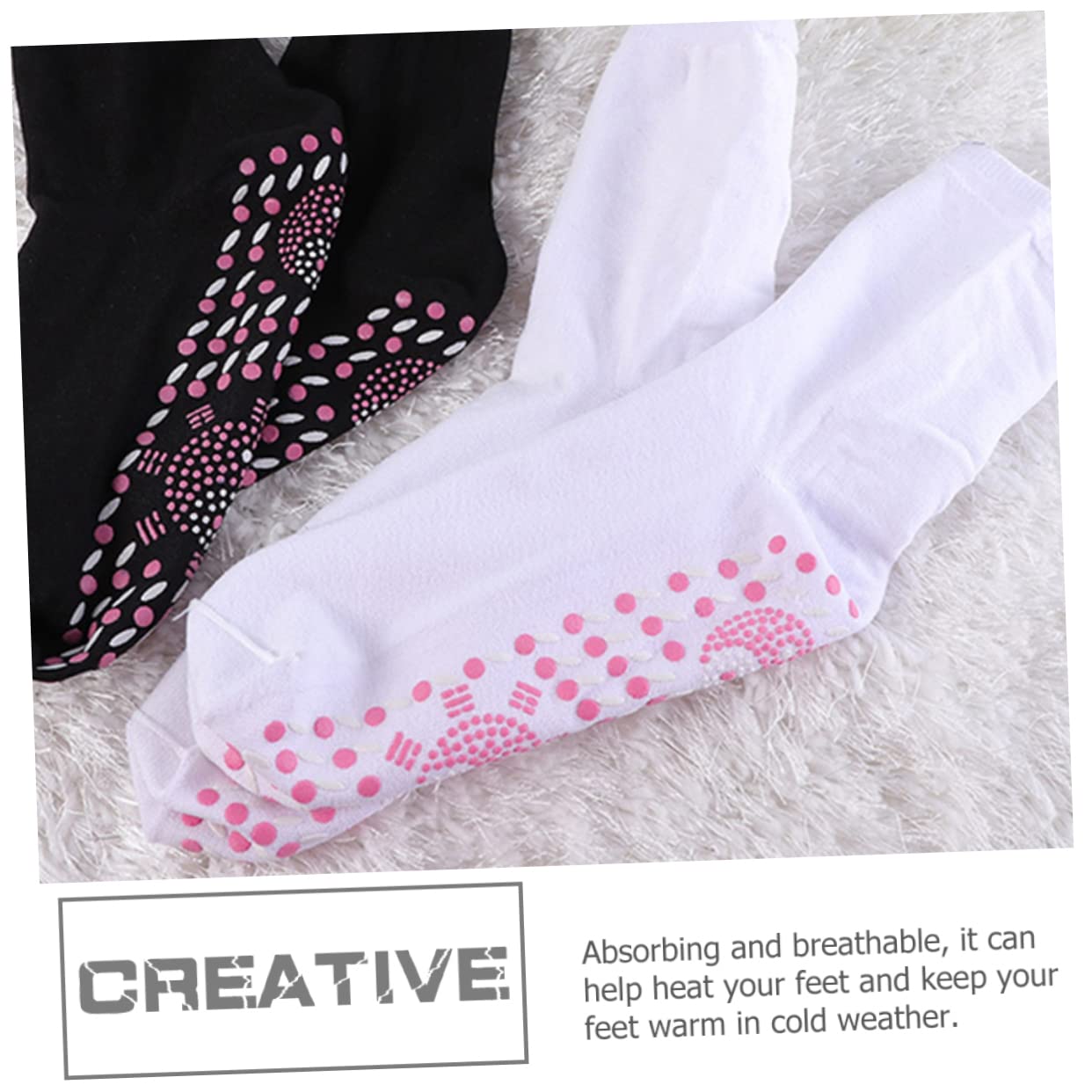INOOMP 6pares Calcetines Sanitarios Autocalentados Cálidos para Hombre Calcetines de Invierno Transpirables para Mujer para Uso Diario